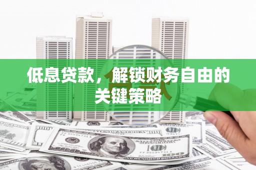 双阳低息贷款，解锁财务自由的关键策略